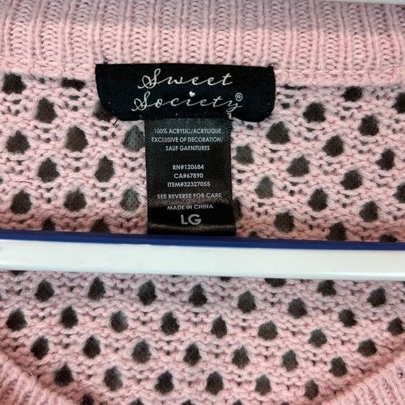 Hot topic Sweet Society Embroidered Fuzzy Monster Girl's Cardigan Set Size Large - Picture 10 of 14